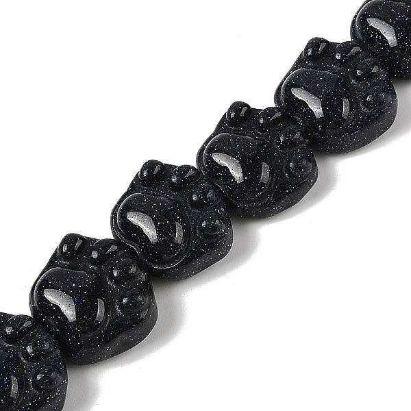 Synthetic Blue Goldstone Beads Strands