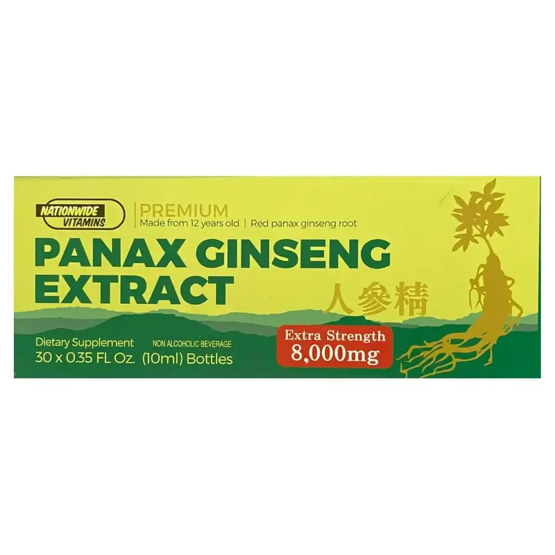 Premium Panax Ginseng Root Extract Extra Strength 0.33 FL Oz (Pack of 30)