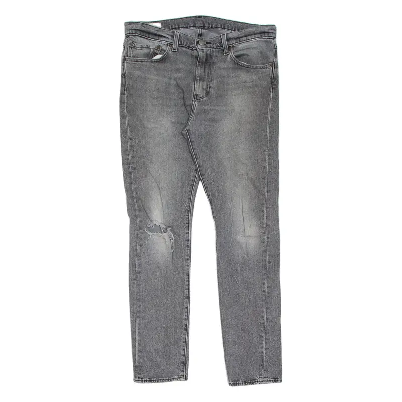 LEVI'S 510 BIG E Jeans Distressed Mens Grey Slim Skinny Charcoal Wash W34 L32