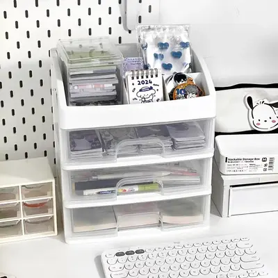 Desktop Drawer Organizer, 1 Count Summer Multi-layer Multi-functional Stationery Storage Rack, Desk Storage Rack, Summer Gift...