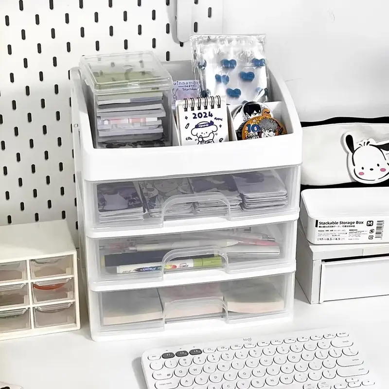 Desktop Drawer Organizer, 1 Count Summer Multi-layer Multi-functional Stationery Storage Rack, Desk Storage Rack, Summer Gift...