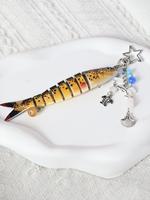 Creative Fish Design Beaded Keychain, Cute Fishing Lure Keychain for Women & Men, Fashion Accessories for Daily Use, Trendy A...