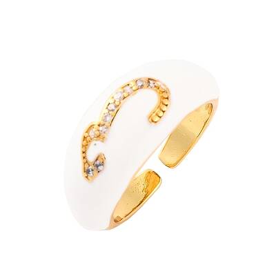 Number 3 Brass Micro Pave Clear Cubic Zirconia Open Cuff Rings
