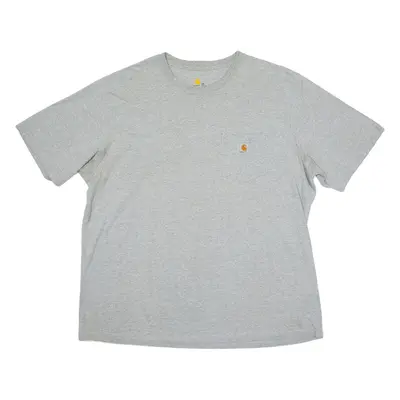 CARHARTT Mens T-Shirt Grey Crew Neck 2XL