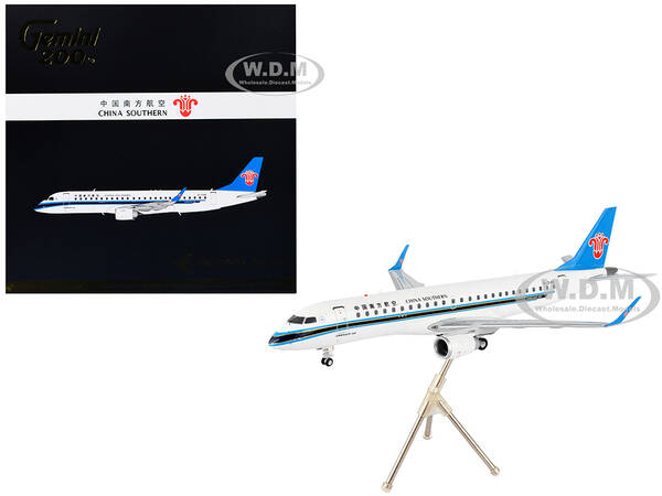 Embraer ERJ-190 Commercial Aircraft China Southern Airlines White with Black Stripes and Blue Tail Gemini 200 Series 1/200 Di...