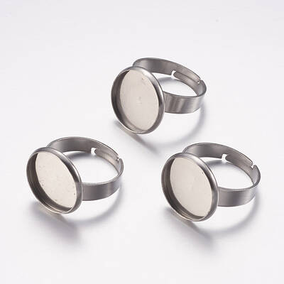 Tarnish Resistant Adjustable 304 Stainless Steel Finger Rings Components