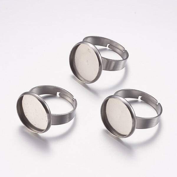 Tarnish Resistant Adjustable 304 Stainless Steel Finger Rings Components