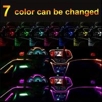 3M - 9.84 feet 7 Color In 1 Car Interior Accessories Atmosphere Lamp EL Cold Light Line With USB DIY Decorative Dashboard Con...