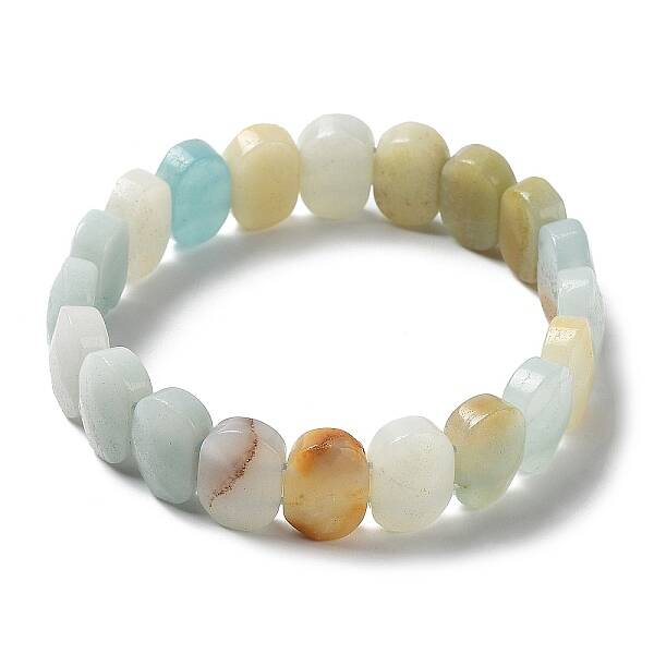Natural Flower Amazonitel Beaded Stretch Bracelet