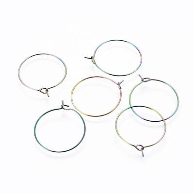 Ion Plating(IP) 304 Stainless Steel Hoop Earring Findings