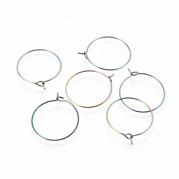 Ion Plating(IP) 304 Stainless Steel Hoop Earring Findings