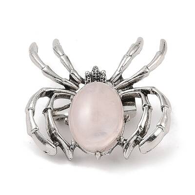Natural Rose Quartz Brooches