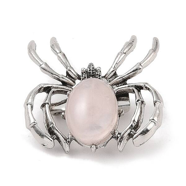 Natural Rose Quartz Brooches