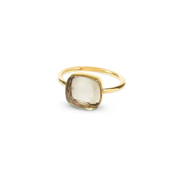 Sophia Prasiolite Gold Ring | RING SIZE: MEDIUM 7 (US) - N (UK) - 54 (EU)