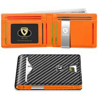 GSOIAX Men's Ultra-Thin Leather RFID Bifold Wallet with Money Clip