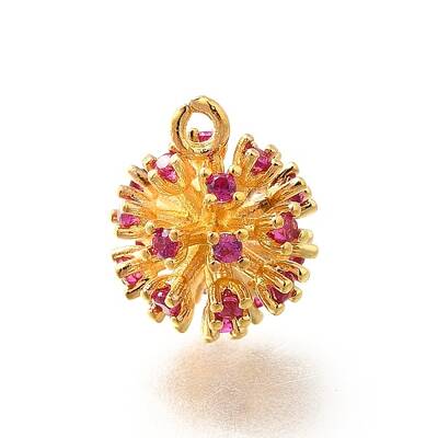 Brass Micro Pave Cubic Zirconia Beads