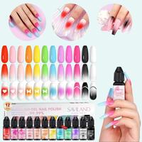 SAVILAND 12 Vitality Colors Airbrush Gel Nail Polish Set with Fine Mist for Color Spray - Nail Art Design Matte Nail Care Chr...