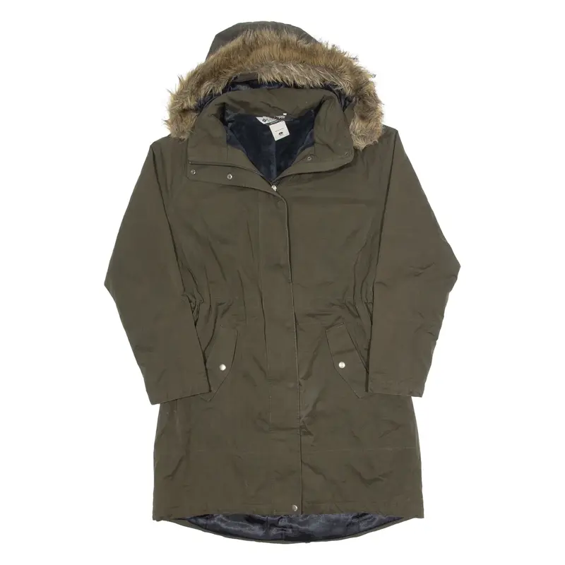 COLUMBIA Womens Parka Jacket Green Hooded L