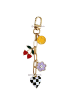 Gold Blush Trendy Charm Bag Chain - Pre-Styled & Customizable with Various Charms, Keychain, Metal Design, Easy-to-Attach Cla...