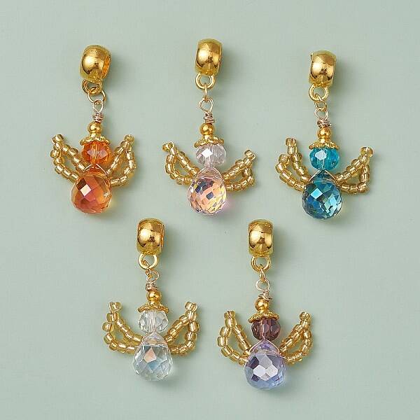 Glass Seed Beaded Woven European Dangle Charms