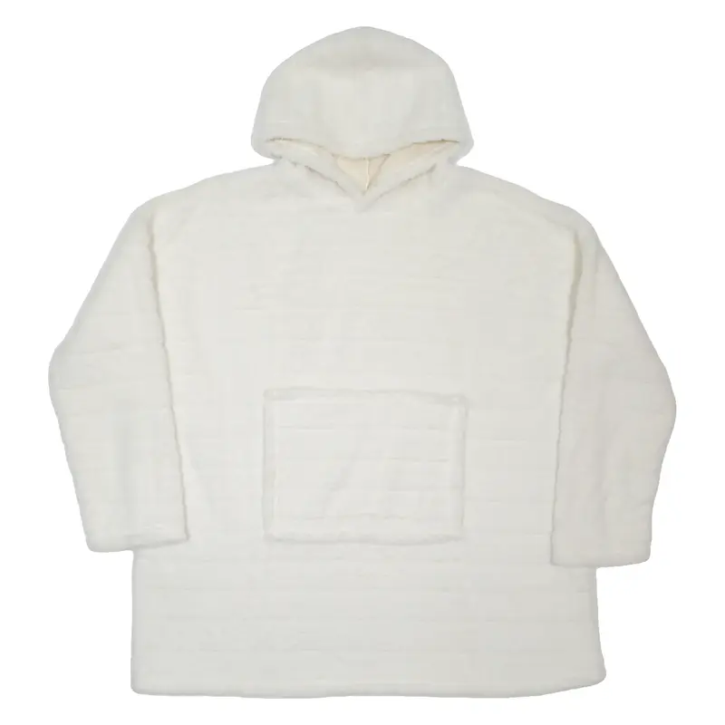 Faux Fur Womens White Hoodie ONE SIZE