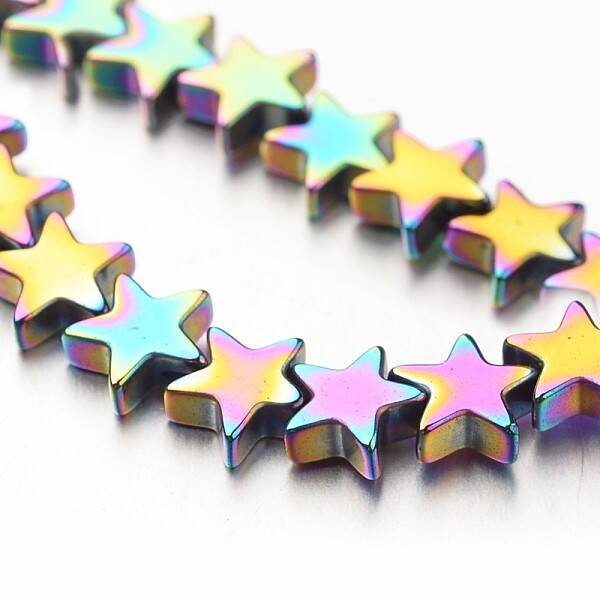 Electroplate Non-magnetic Synthetic Hematite Bead Strands