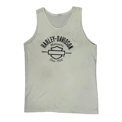 Motorcycles Harley Davidson Graphic Vest - XL White Cotton