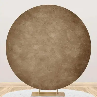 Round Retro Elegant Gray Texture Birthday Backdrop - Aperturee