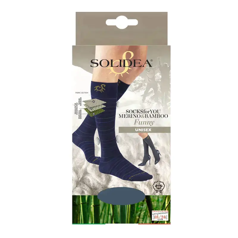 Solidea Socks For You Merino Bamboo Funny Knee Highs 18 24mmHg Olive 5XXL