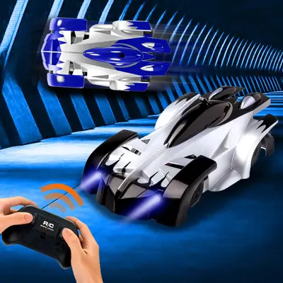 RC Remote Control Stunt Car, Rechargeable Wall Climbing Car Toy with Remote Control, Indoor & Outdoor Electric Car Toy, Birt...