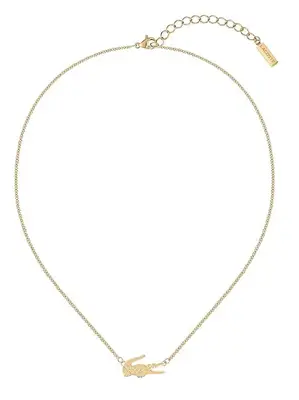 Lacoste Collana Originale Placcata Oro Per Donna Coccodrillo 2040045