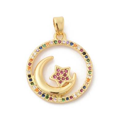 Brass Micro Pave Cubic Zirconia Pendants