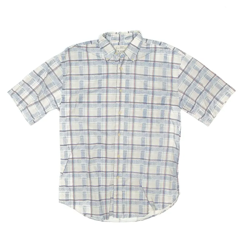 NATURAL ISSUE Shirt Blue Check Short Sleeve Mens M