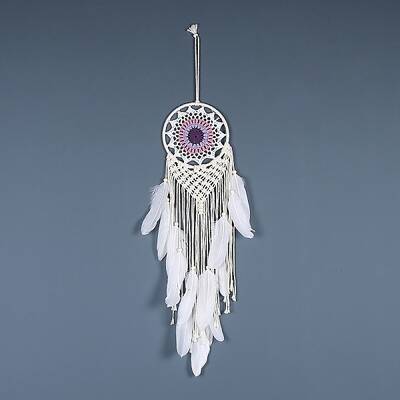 Iron Bohemian Woven Web/Net with Feather Macrame Wall Hanging Decorations