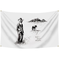 Quiet Heavy Dreams Album Cover 3x5Ft Flag Pop Art Tapestry for Wall Hanging College Dorm Men Cave Bedroom Banner with 4 Bass ...