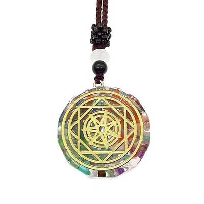 Orgonite Chakra Natural & Synthetic Mixed Stone Pendant Necklaces