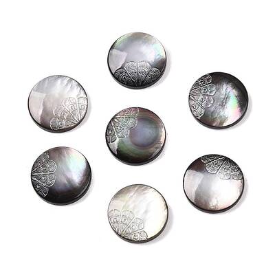 Natural Black Lip Shell Carved Cabochons