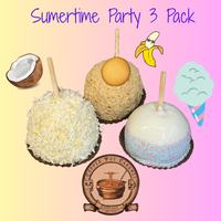 Copperpot Caramel Apples Summertime Party 3 Pack with Pina Colada, Banana Pudding, & Cotton Candy