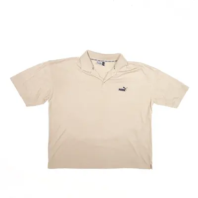 PUMA Sports Polo Shirt Beige Short Sleeve Mens XL