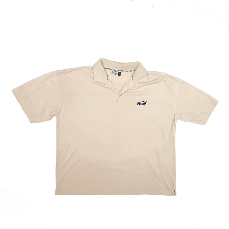 PUMA Sports Polo Shirt Beige Short Sleeve Mens XL