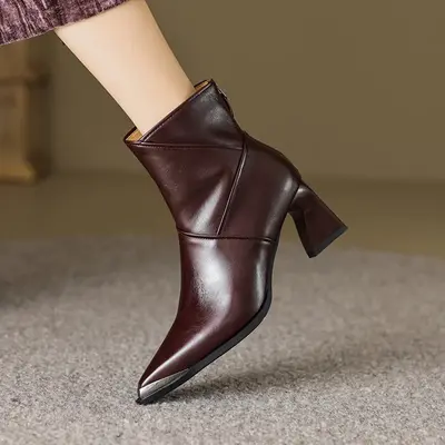 CHIKO Admetus Pointy Toe Chunky Heels Ankle Boots