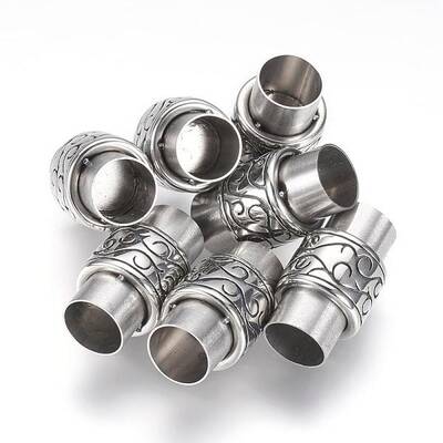 304 Stainless Steel Magnetic Clasps with Glue-in Ends