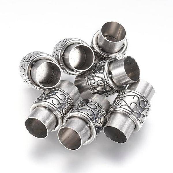 304 Stainless Steel Magnetic Clasps with Glue-in Ends