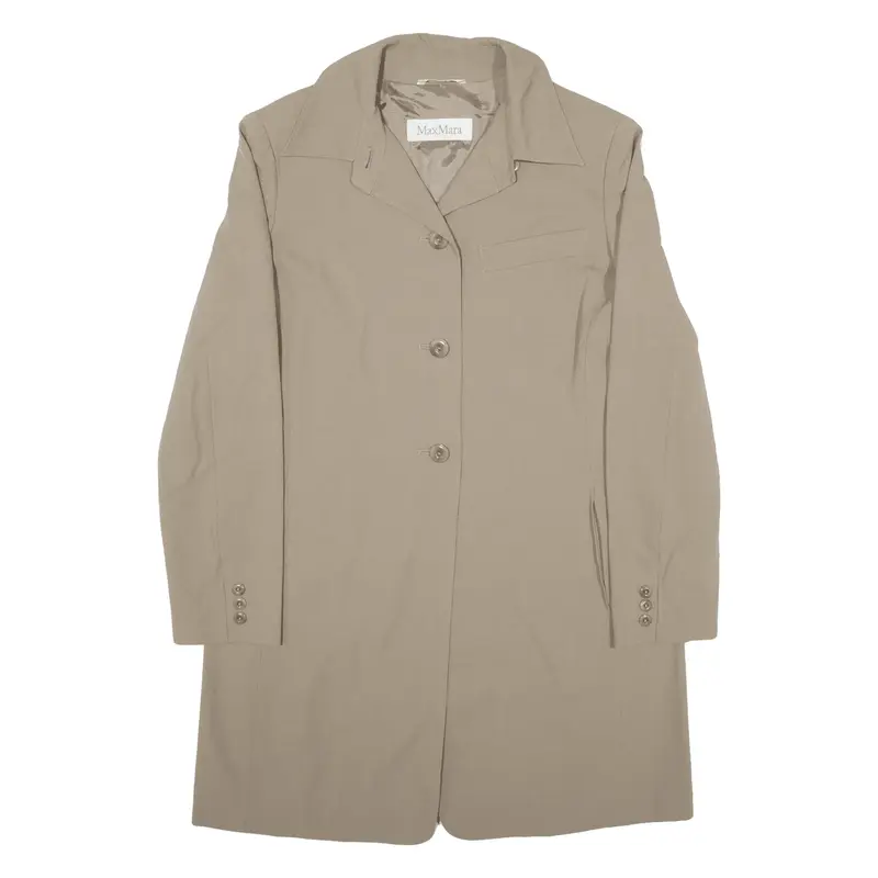 MAX MARA Overcoat Coat Beige Wool Womens UK 10