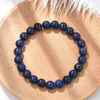 Natural Lapis Lazuli(Dyed) Beaded Stretch Bracelet