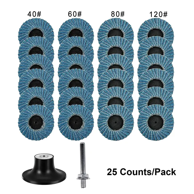 2 Inch Sanding Disc with Disc Pad Holder for Summer Gift, Roll-lock Flap Sanding Disc for Rust Removal From Polished Burr Sur...