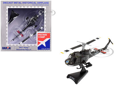 Bell UH-1 Iroquois Huey Helicopter Seawolves, HAL-3 Fleet No.324 United States Navy 1/87 (HO) Diecast Model by Postage St...