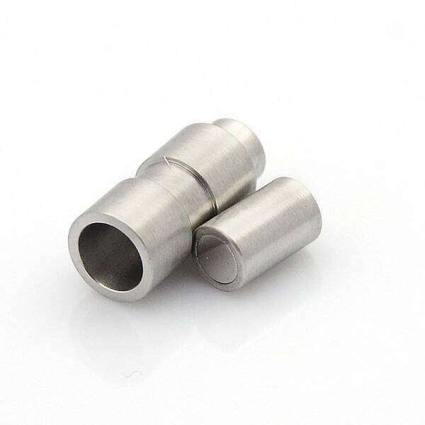 Tarnish Resistant 304 Stainless Steel Matte Surface Magnetic Clasps with Glue-in Ends