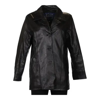 Blue & Blue Leather Jacket - Medium Black Leather