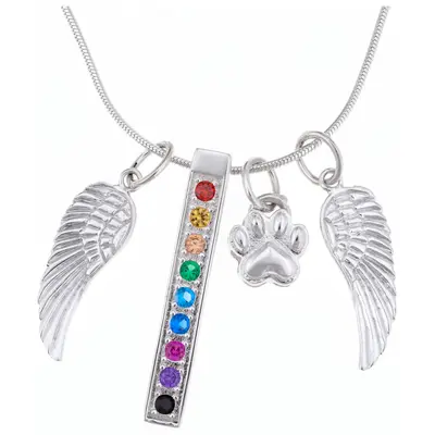 Rainbow Bridge Sterling Necklace - with Sterling Cable Chain